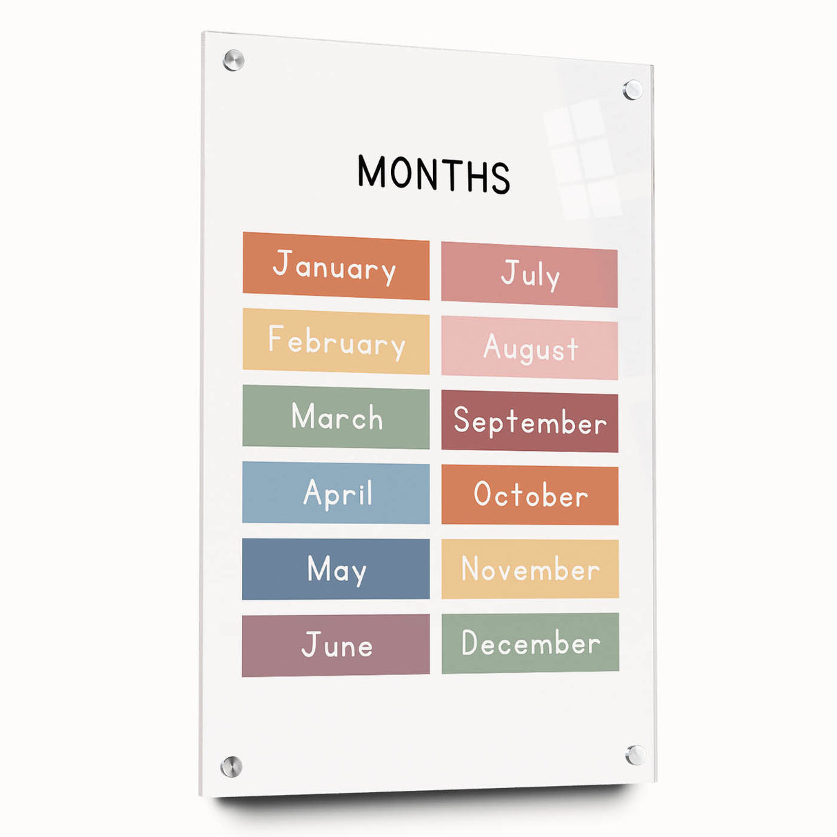 Months of the Year Typography Art Print – Colorful Calendar Wall Art