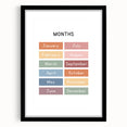 Months of the Year Typography Art Print – Colorful Calendar Wall Art