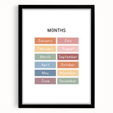 Months of the Year Typography Art Print – Colorful Calendar Wall Art