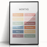 Months of the Year Typography Art Print – Colorful Calendar Wall Art