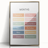 Months of the Year Typography Art Print – Colorful Calendar Wall Art