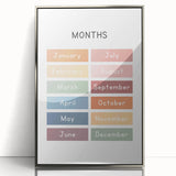 Months of the Year Typography Art Print – Colorful Calendar Wall Art