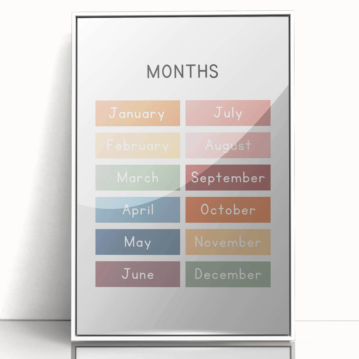Months of the Year Typography Art Print – Colorful Calendar Wall Art