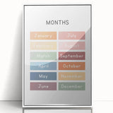 Months of the Year Typography Art Print – Colorful Calendar Wall Art