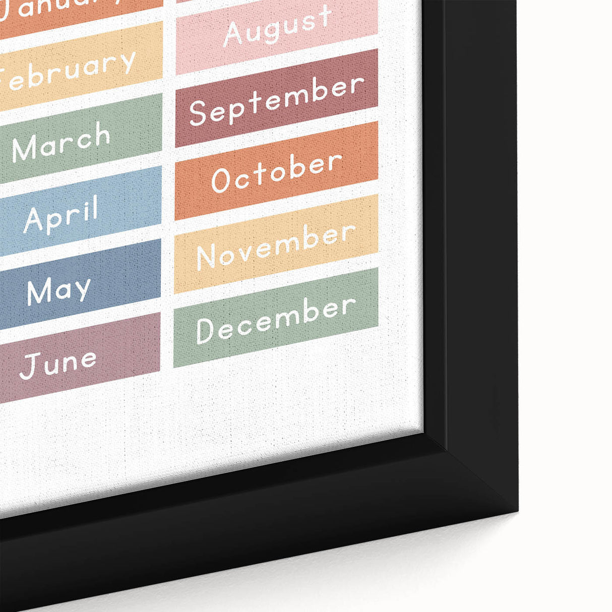 Months of the Year Typography Art Print – Colorful Calendar Wall Art