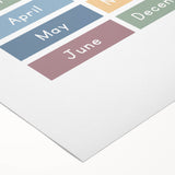 Months of the Year Typography Art Print – Colorful Calendar Wall Art