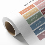 Months of the Year Typography Art Print – Colorful Calendar Wall Art