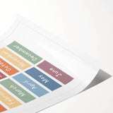 Months of the Year Typography Art Print – Colorful Calendar Wall Art
