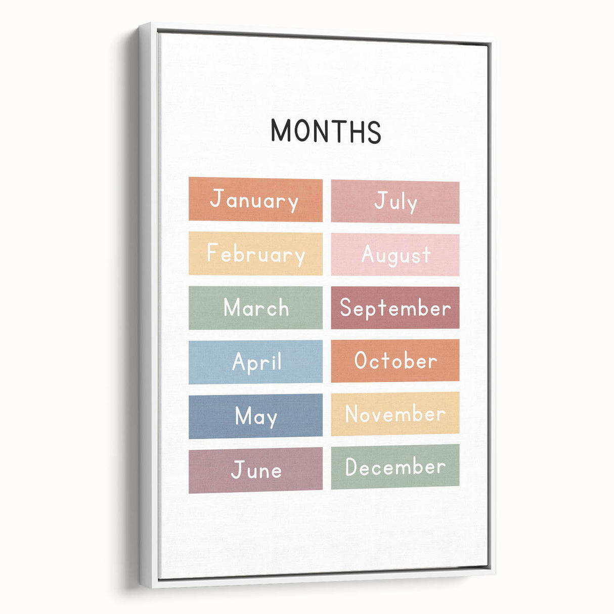 Months of the Year Typography Art Print – Colorful Calendar Wall Art