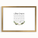 Inspirational Typography Art - Joshua 1:9 Strength Canvas Print