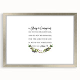 Inspirational Typography Art - Joshua 1:9 Strength Canvas Print