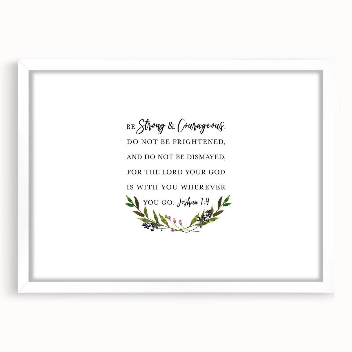 Inspirational Typography Art - Joshua 1:9 Strength Canvas Print
