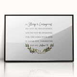 Inspirational Typography Art - Joshua 1:9 Strength Canvas Print