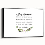 Inspirational Typography Art - Joshua 1:9 Strength Canvas Print