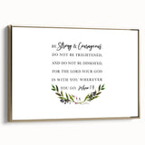 Inspirational Typography Art - Joshua 1:9 Strength Canvas Print