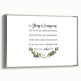 Inspirational Typography Art - Joshua 1:9 Strength Canvas Print
