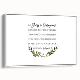 Inspirational Typography Art - Joshua 1:9 Strength Canvas Print