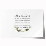 Inspirational Typography Art - Joshua 1:9 Strength Canvas Print