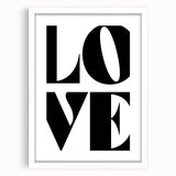 Bold Typography Wall Art - "LOVE" Modern Minimalist Print