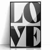 Bold Typography Wall Art - "LOVE" Modern Minimalist Print