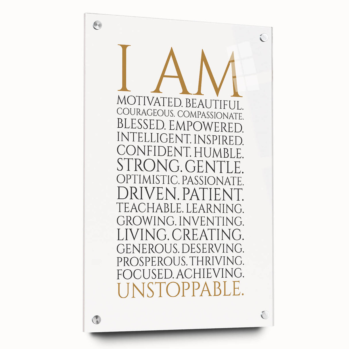 Empowerment Typography Art Print – I AM Affirmations Canvas