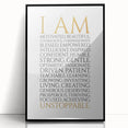 Empowerment Typography Art Print – I AM Affirmations Canvas