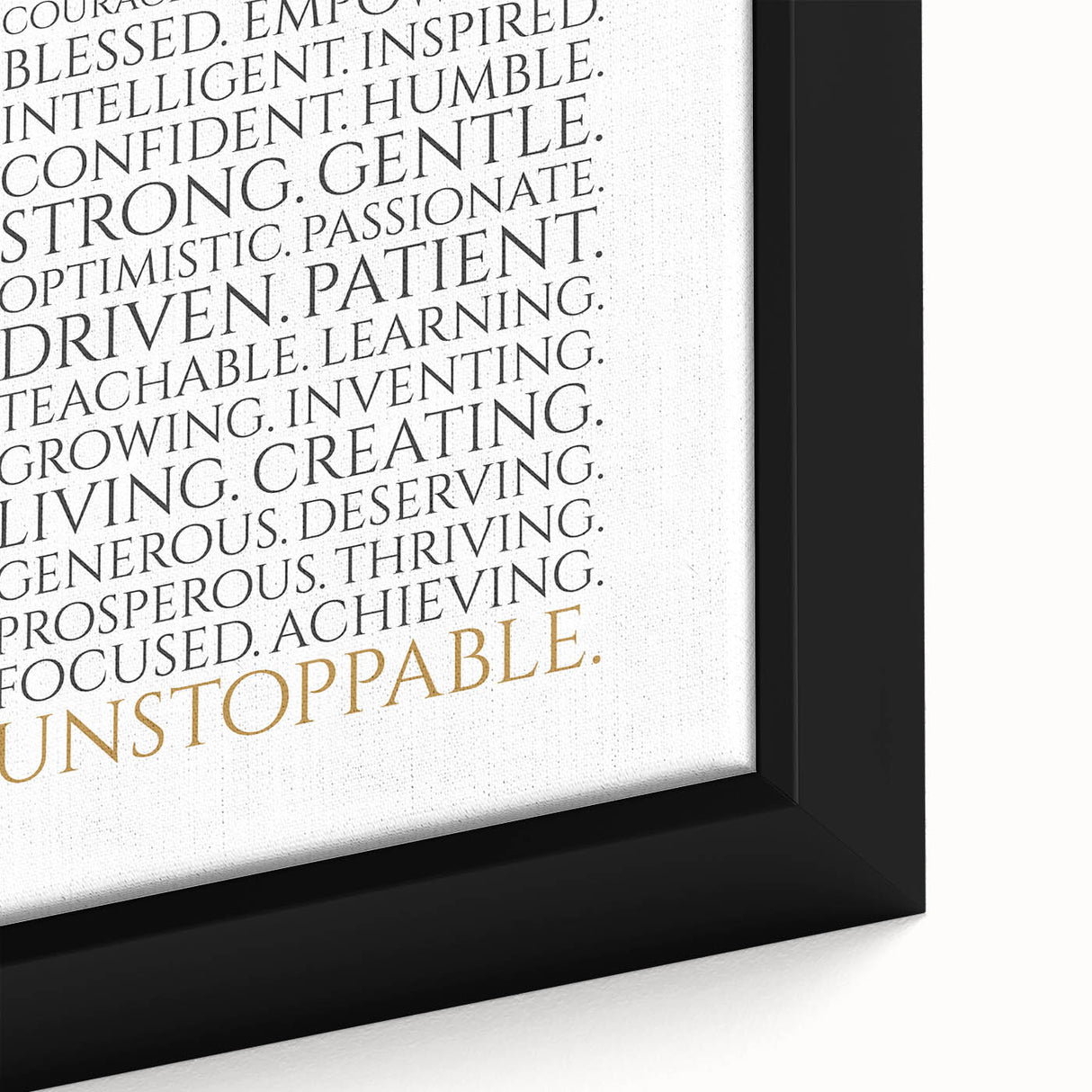 Empowerment Typography Art Print – I AM Affirmations Canvas