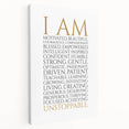 Empowerment Typography Art Print – I AM Affirmations Canvas