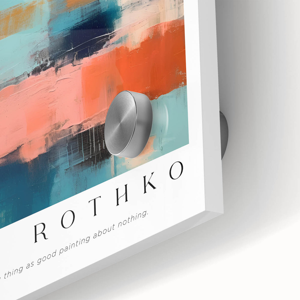 Large abstract wall art in mid-century modernist style, featuring bold red and orange tones on acrylic glass.