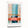 Large abstract wall art on acrylic glass depicting vibrant red and orange tones.