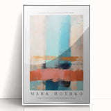 Modern art wall decor featuring a Mark Rothko-inspired abstract design in vibrant red and orange tones on a framed acrylic…