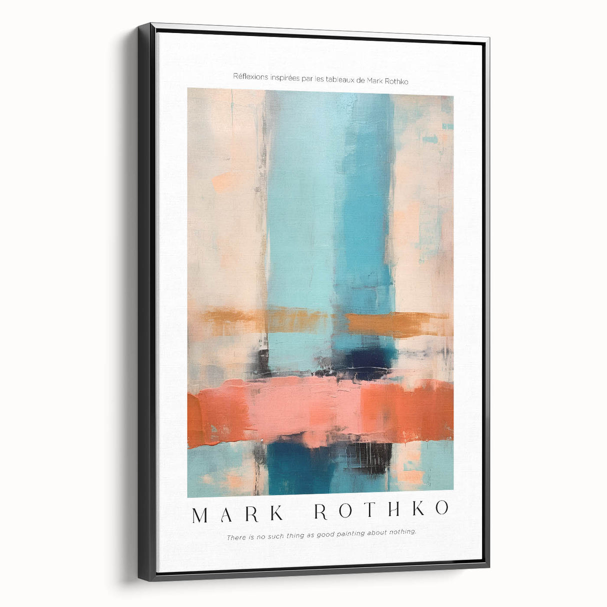 Black and white landscape painting on framed canvas, featuring a minimalist style, ideal for bedroom wall art.