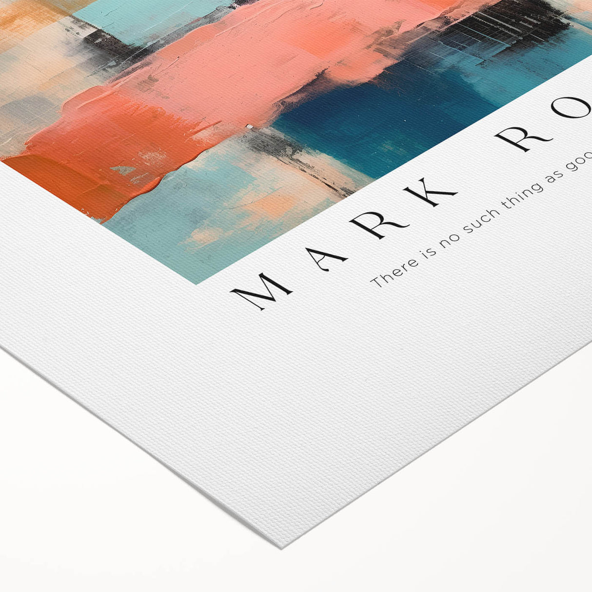 Art deco poster featuring bold geometric shapes in primary colors on rolled canvas.