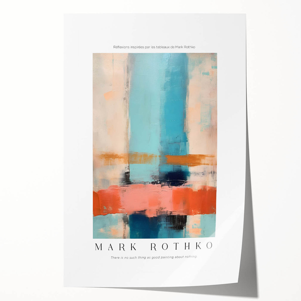 Extra large rolled print of a Mark Rothko-inspired abstract with vibrant red and orange tones.