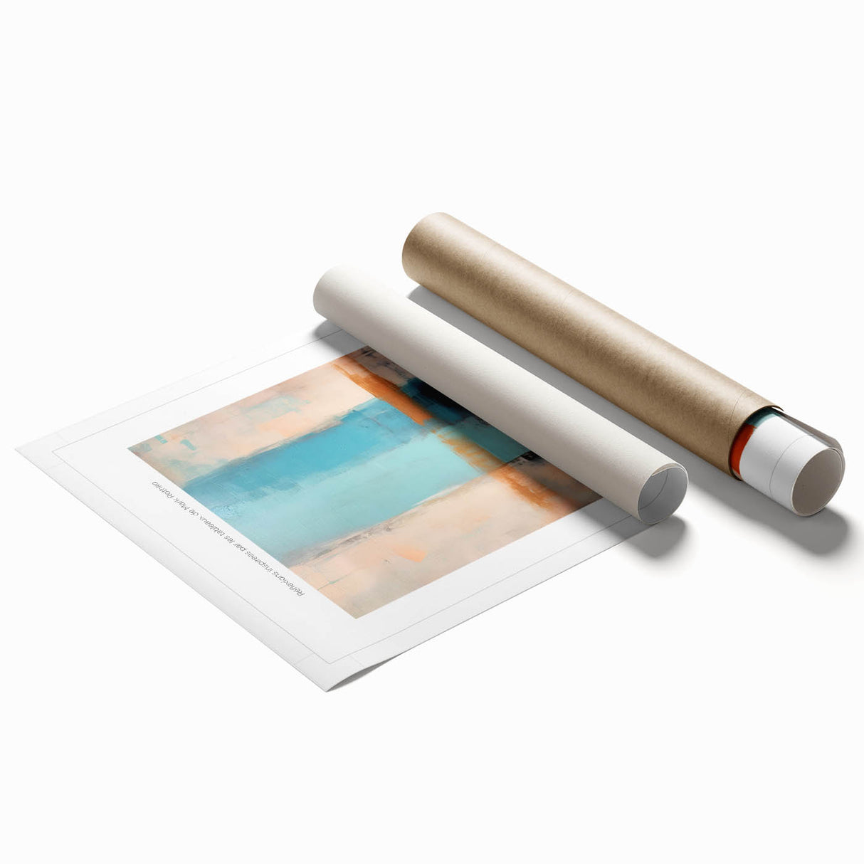 Extra large rolled canvas print featuring a Rothko-inspired abstract design in muted gray and blue.