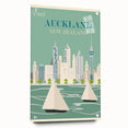 Auckland Retro Travel Poster | Vintage Cityscape Sailing Print