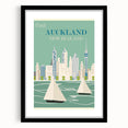 Auckland Retro Travel Poster | Vintage Cityscape Sailing Print