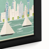 Auckland Retro Travel Poster | Vintage Cityscape Sailing Print