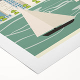 Auckland Retro Travel Poster | Vintage Cityscape Sailing Print
