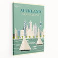 Auckland Retro Travel Poster | Vintage Cityscape Sailing Print