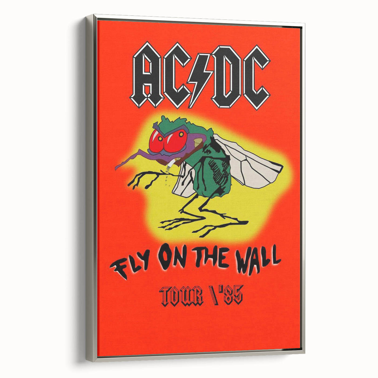 Retro AC/DC "Fly on the Wall" Poster - 1985 Tour Vintage Wall Art