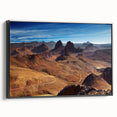 Black and white framed canvas of an Algerian landscape, ideal for bedroom wall decor.