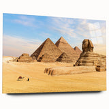 Large abstract depiction of the Egyptian landscape on acrylic glass, featuring earthy tones.