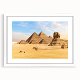 Extra large abstract art print of a textured Egyptian landscape in muted earth tones on a framed canvas.