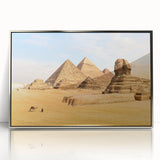 Acrylic print of a modern art depiction of the Egyptian landscape, featuring muted earth tones, ideal for nursery wall decor.