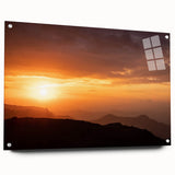 Acrylic print of a large abstract depiction of an Ethiopian landscape in earthy tones, ideal for dining room decor.