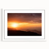 Extra large abstract art print of an Ethiopian landscape in textured tones of earth and sky on a framed canvas.