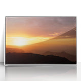 Framed acrylic print of an Ethiopian landscape in muted earth tones, ideal for modern art wall decor.