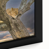 Extra large framed canvas featuring a textured depiction of a vibrant Kenyan landscape, ideal for living room decor.