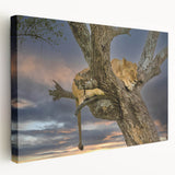 Large canvas print of a Kenyan landscape with vibrant earth tones, ideal for kitchen wall art.